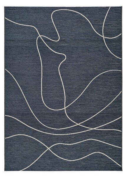Doodle sötétkék pamutkeverék kültéri szőnyeg, 154 x 230 cm - Universal