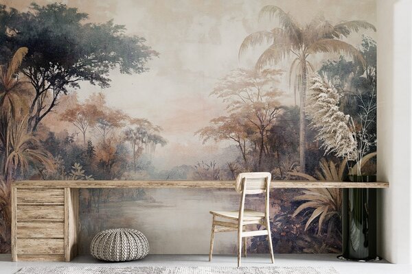 Fotótapéta Fákkal és növényekkel teli folyó, Természet fotótapéta, Népszerű fotótapéta, w08460 - Tapeko.hu