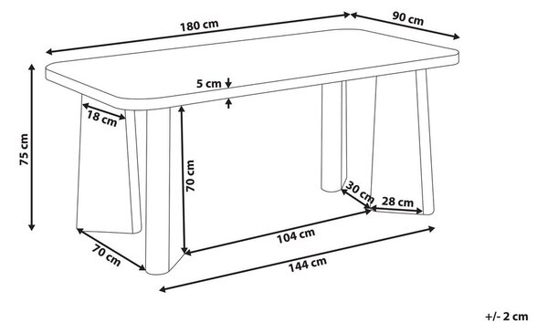 Étkezőasztal ATLIN Fekete 180 cm 90 cm