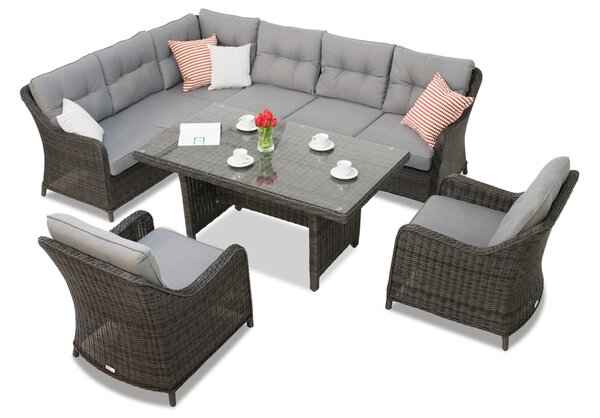 Garden Point Toledo Comida 7 technorattán kültéri bútorok, antracit