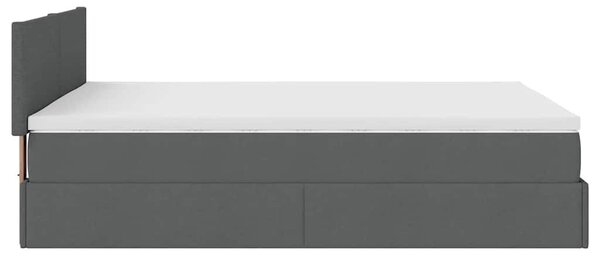 VidaXL Ottomán ágy matraccal & LED-ek Sötétszürke 140x200 cm anyagból