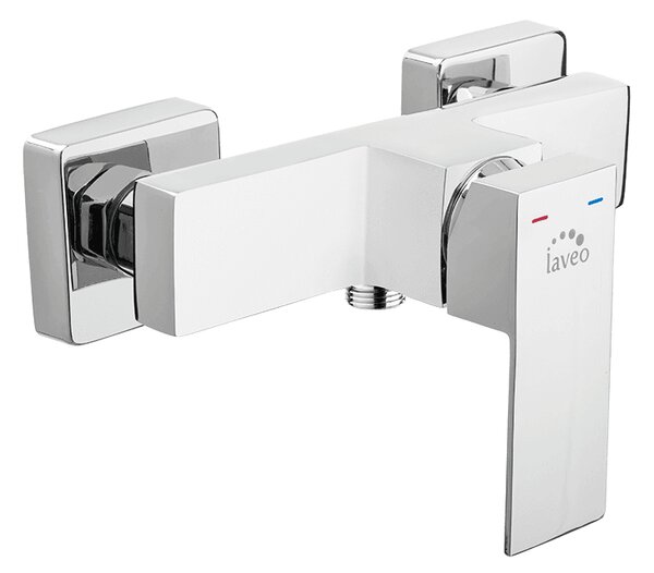 Laveo Kvadrato, falra szerelhető zuhanycsap h-120, króm, LAV-BLQ_040D