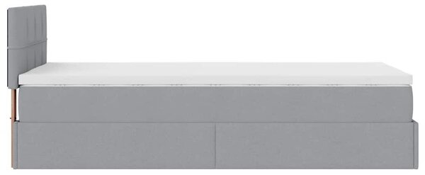 VidaXL Ottomán ágy matraccal világosszürke 90x200 cm szövet