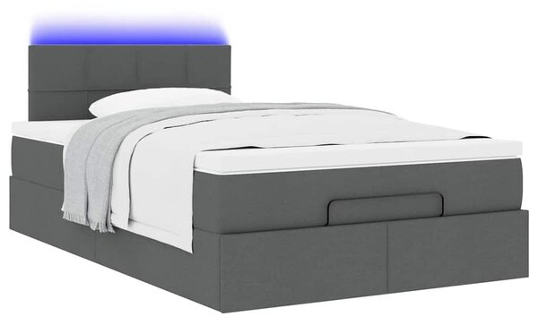 VidaXL Ottomán ágy matraccal sötétszürke 120x200 cm szövet