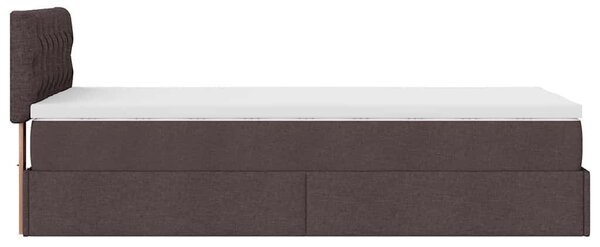 VidaXL Ottomán ágy matraccal sötétbarna 100x200 cm szövet