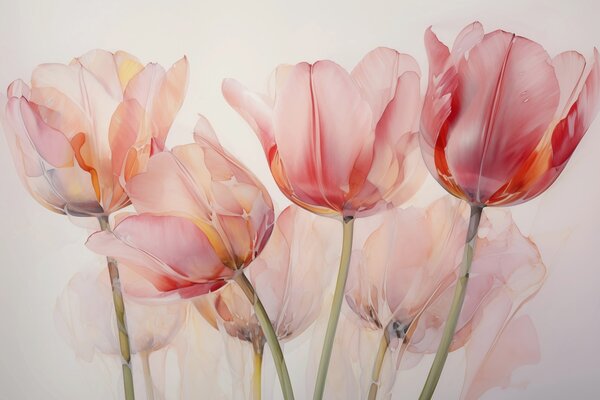 Fotótapéta Rózsaszín tulipánok csoportja, Modern fotótapéta, Modern fotótapéta, w02499 - Muralas.hu