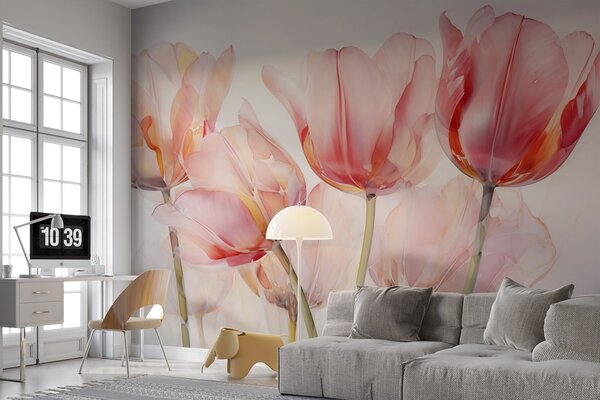 Fotótapéta Rózsaszín tulipánok csoportja, Modern fotótapéta, Modern fotótapéta, w02499 - Muralas.hu
