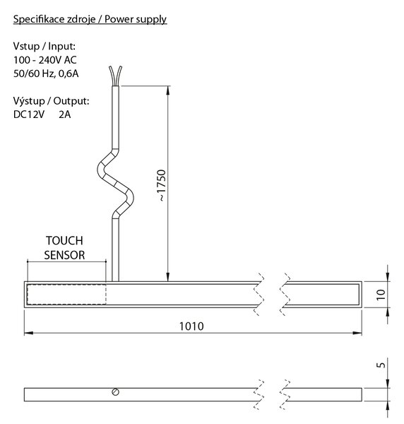Sapho Sapho, LOREA LED szalag 101cm, 1W, hideg fehér, LED105