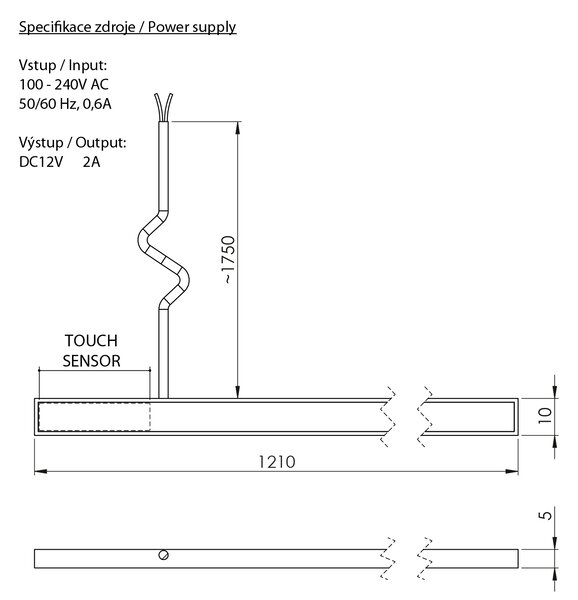 Sapho Sapho, LOREA LED szalag 121cm, 1,2W, hideg fehér, LED125