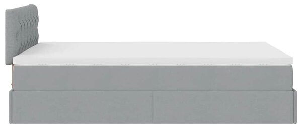 VidaXL Ottomán ágy matraccal világosszürke 120x200 cm szövet