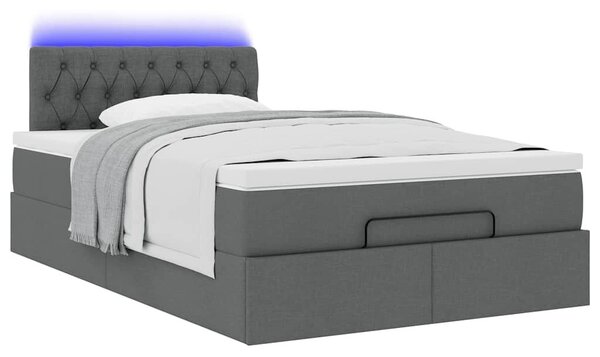 VidaXL Ottomán ágy matraccal sötétszürke 120x200 cm szövet