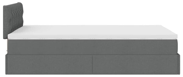 VidaXL Ottomán ágy matraccal sötétszürke 120x200 cm szövet