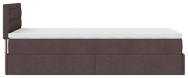VidaXL Ottomán ágy matraccal sötétbarna 90x200 cm szövet