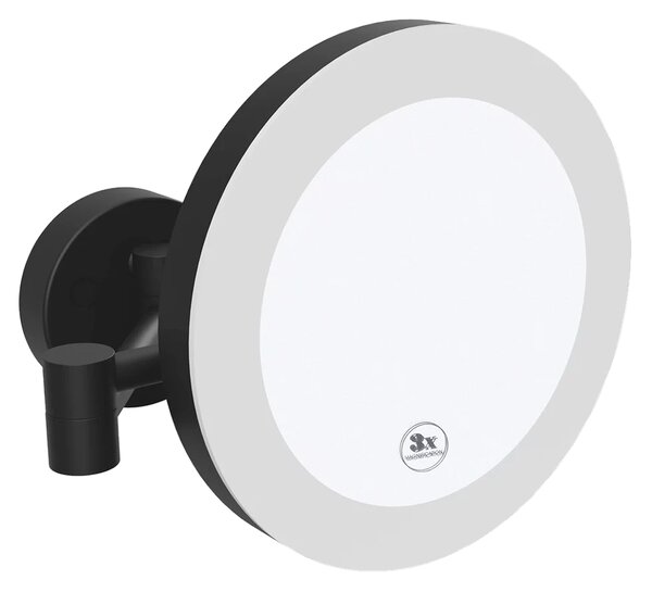 Sapho Sapho, X-ROUND BLACK függesztett LED kozmetikai tükör, átmérő 200mm, fekete, XR016B