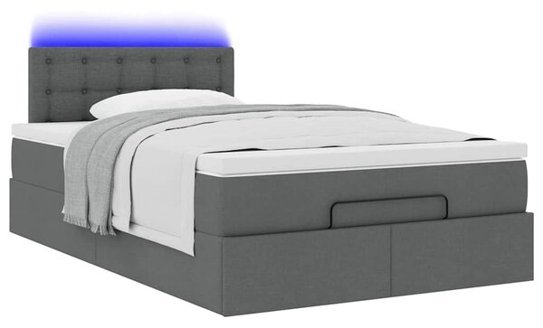 VidaXL Ottomán ágy matraccal sötétszürke 120x200 cm szövet