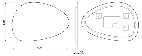 Sapho Sapho, STEN LED háttérvilágítású tükör 80x55cm, NA280