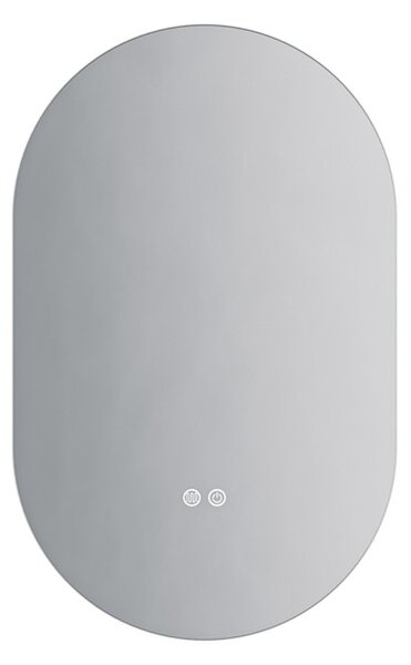 Erga Dalia, ovális LED tükör 50x80cm, 3 színű fény, háttérvilágítás, páramentes fűtőbetét, ERG-V01-Dalia-5080-CL
