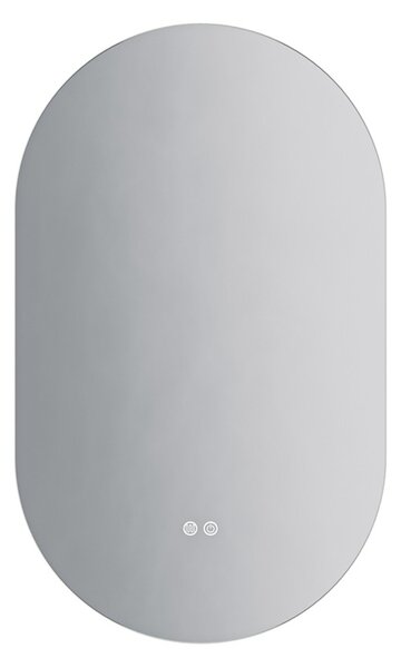 Erga Dalia, ovális LED tükör 60x100cm, 3 színű fény, háttérvilágítás, páramentes fűtőbetét, ERG-V01-Dalia-6010-CL