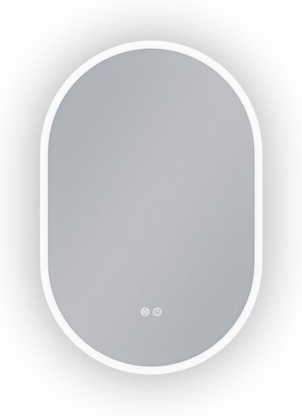 Erga Demi, ovális LED tükör 60x90cm, 3 színű fény, első világítás, páramentes fűtőbetét, ERG-V01-Demi-6090-CL