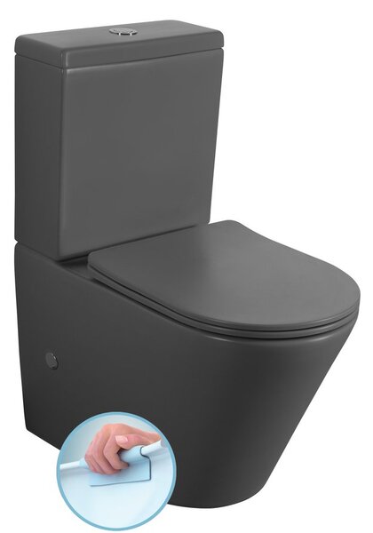 Sapho Sapho, DARIO RIMLESS WC kombi csésze tartállyal, alsó/hátsó hulladék, fehér, PC1012WRGR