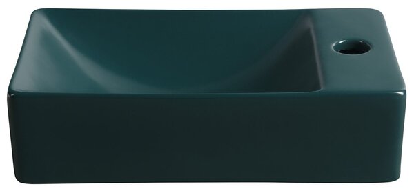 Sapho Sapho, KIS kerámia mosogató 38x22cm, nyílás a csaphoz jobb oldalon, sötétzöld, MGT38220