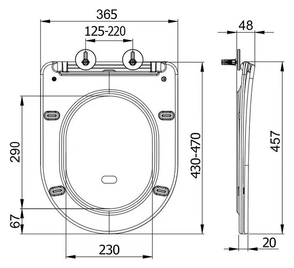 Sapho Sapho, PACO WC-ülőke, SLIM, Soft Close, Easy Take, szürke matt, PCS1012GR