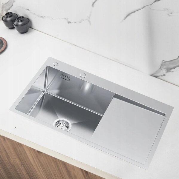 Erga HD, 1 kamrás acél mosogató 780x490x210 mm, bal, acél, ERG-MLS-HD7849L