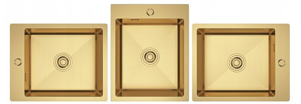 Erga HD, 1 kamrás acél mosogató 400x500x210 mm, arany matt, ERG-MLS-HD4050G