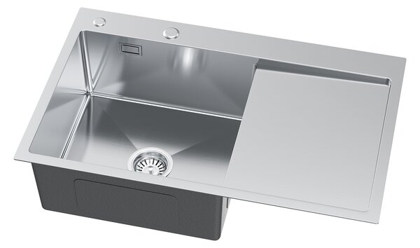 Erga HD, 1 kamrás acél mosogató 780x490x210 mm, bal, acél, ERG-MLS-HD7849L