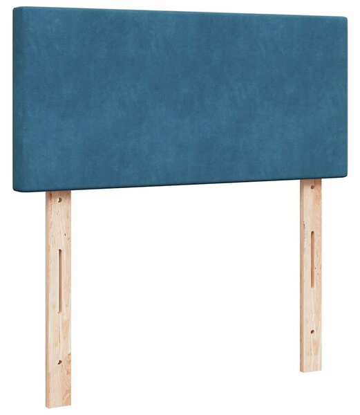 VidaXL Ottomán ágy matracokkal & LED-ek Sötétkék 200x200cm bársony