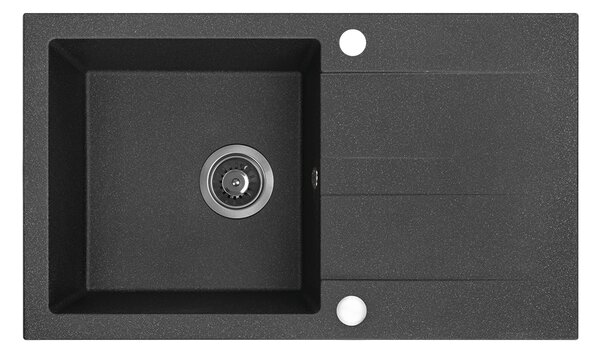 Kuchinox Shire, 1 kamrás gránit mosogató lefolyóval 760x440x185 mm, fekete, LAV-SBS_711Y