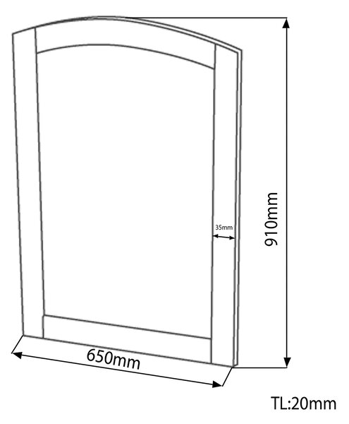 Sapho Sapho, RETRO tükör tükör fa keretben 650x910mm, antik fehér, 1685