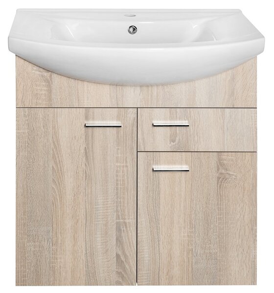 Aqualine Aqualine, ZOJA mosdókagyló szekrény 71,5x74x34 cm, platina tölgy, 51175