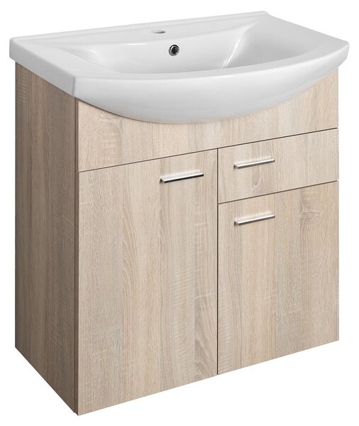 Aqualine Aqualine, ZOJA mosdókagyló szekrény 71,5x74x34 cm, platina tölgy, 51175