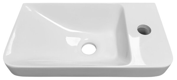Sapho Sapho, ZORBA mosdó 40x22cm, öntött márvány, csap jobb oldalon, fehér, ZB402