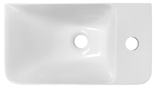 Sapho Sapho, ZORBA mosdó 40x22cm, öntött márvány, csap jobb oldalon, fehér, ZB402