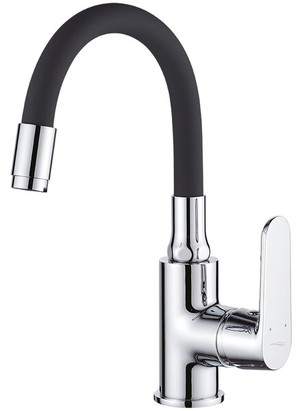 Kuchinox Dima, mosdócsap flexibilis kifolyóval h-280, fekete-króm, LAV-BQD_021B