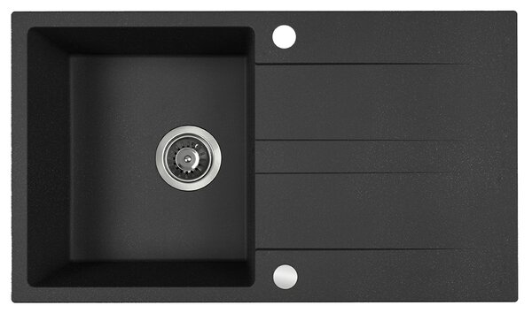 Kuchinox Laut, 1 rekeszes gránit mosogató 760x440x174 mm + szifon, fekete pettyes, LAV-SBZ_711Y