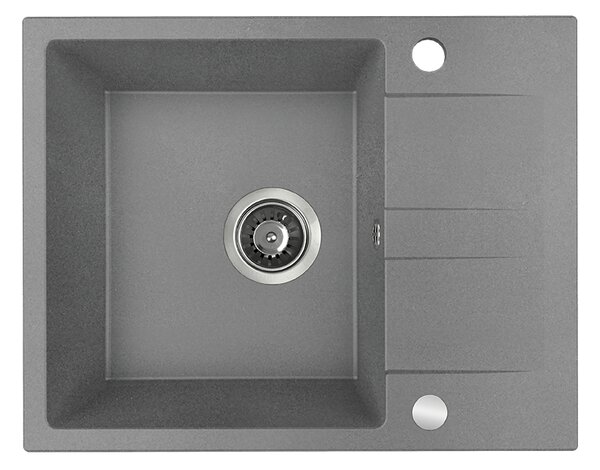 Kuchinox Laut, 1 rekeszes gránit mosogató 560x440x174 mm + szifon, szürke, LAV-SBZ_513Y