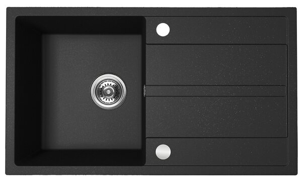 Kuchinox Viti, 1 rekeszes gránit mosogató 760x440x175 mm + szifon, fekete pettyes, LAV-SBX_711Y