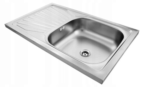 Kuchinox Kuchinox, rozsdamentes acél 1 rekeszes mosogató 800x500x155 mm + szifon, sima dekor, acél, LAV-SK2_211T