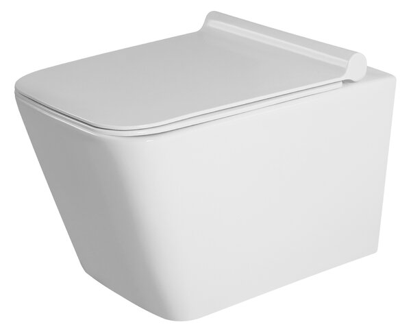 Gamma Mut, falra akasztható wc csésze 51x36 cm Perem nélküli, lassan eső ülőfelülettel, fényes fehér, GMA-MUT-202