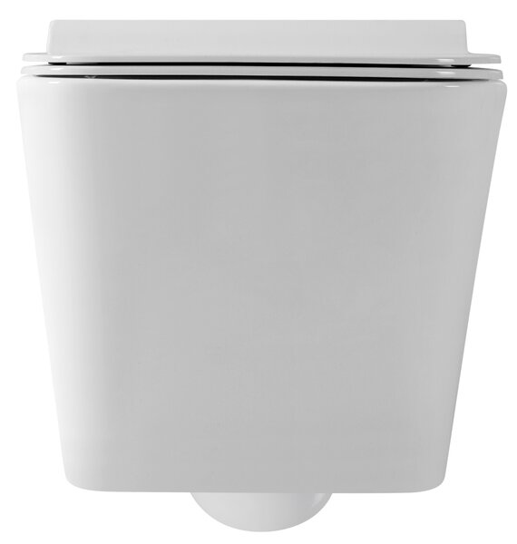 Gamma Mut, falra akasztható wc csésze 51x36 cm Perem nélküli, lassan eső ülőfelülettel, fényes fehér, GMA-MUT-202