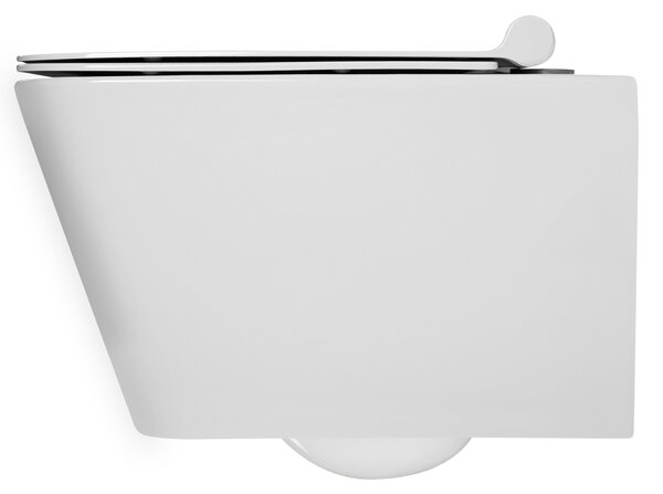 Gamma Mut, falra akasztható wc csésze 51x36 cm Perem nélküli, lassan eső ülőfelülettel, fényes fehér, GMA-MUT-202