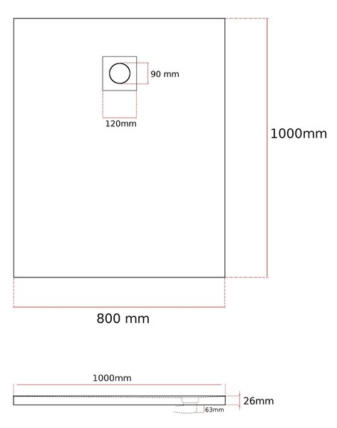 Gamma Erga Oldaf, SMC téglalap alakú zuhanytálca 100 x 80 cm, szürke matt, ERG-GMA-OL-80100G