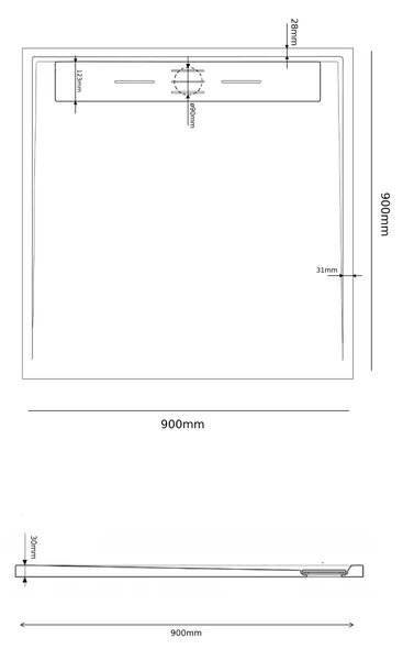 Gamma Erga Almac, SMC zuhanytálca 90 x 90 x 3 cm, szürke matt, ERG-GMA-AL-9090G