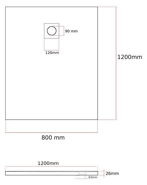Gamma Erga Oldaf, SMC téglalap alakú zuhanytálca 120 x 80 cm, szürke matt, ERG-GMA-OL-80120G