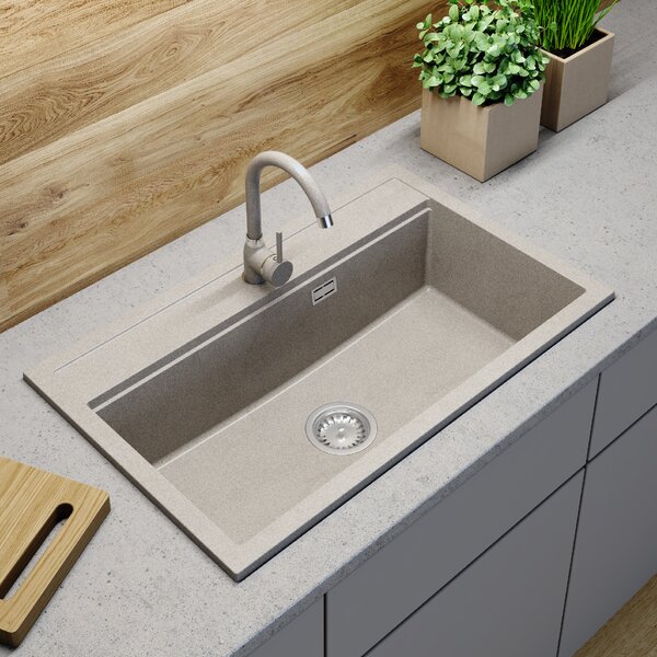 Gamma Advance, 1 rekeszes gránit mosogató 805x505x210 mm, bézs, GMA-ZLE000116