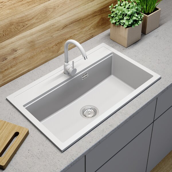 Gamma Advance, 1 rekeszes gránit mosogató 805x505x210 mm, fehér, GMA-ZLE000118