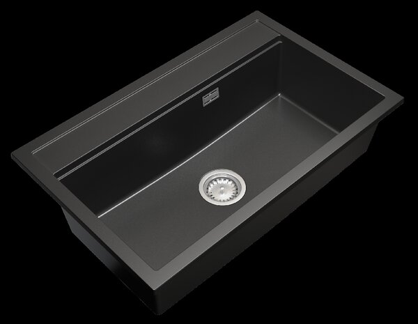 Gamma Advance, 1 rekeszes gránit mosogató 805x505x210 mm, fekete, GMA-ZLE000120